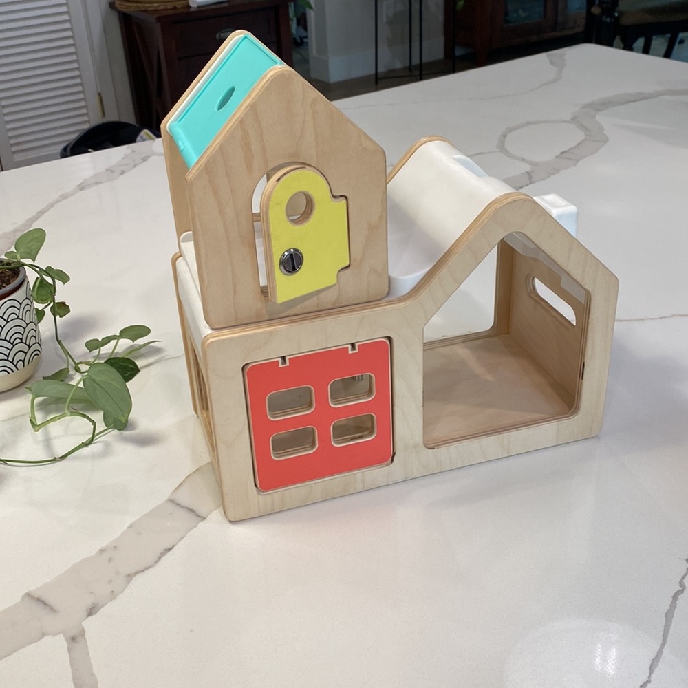 Wooden Activity Playhouse Toy - Multicolor